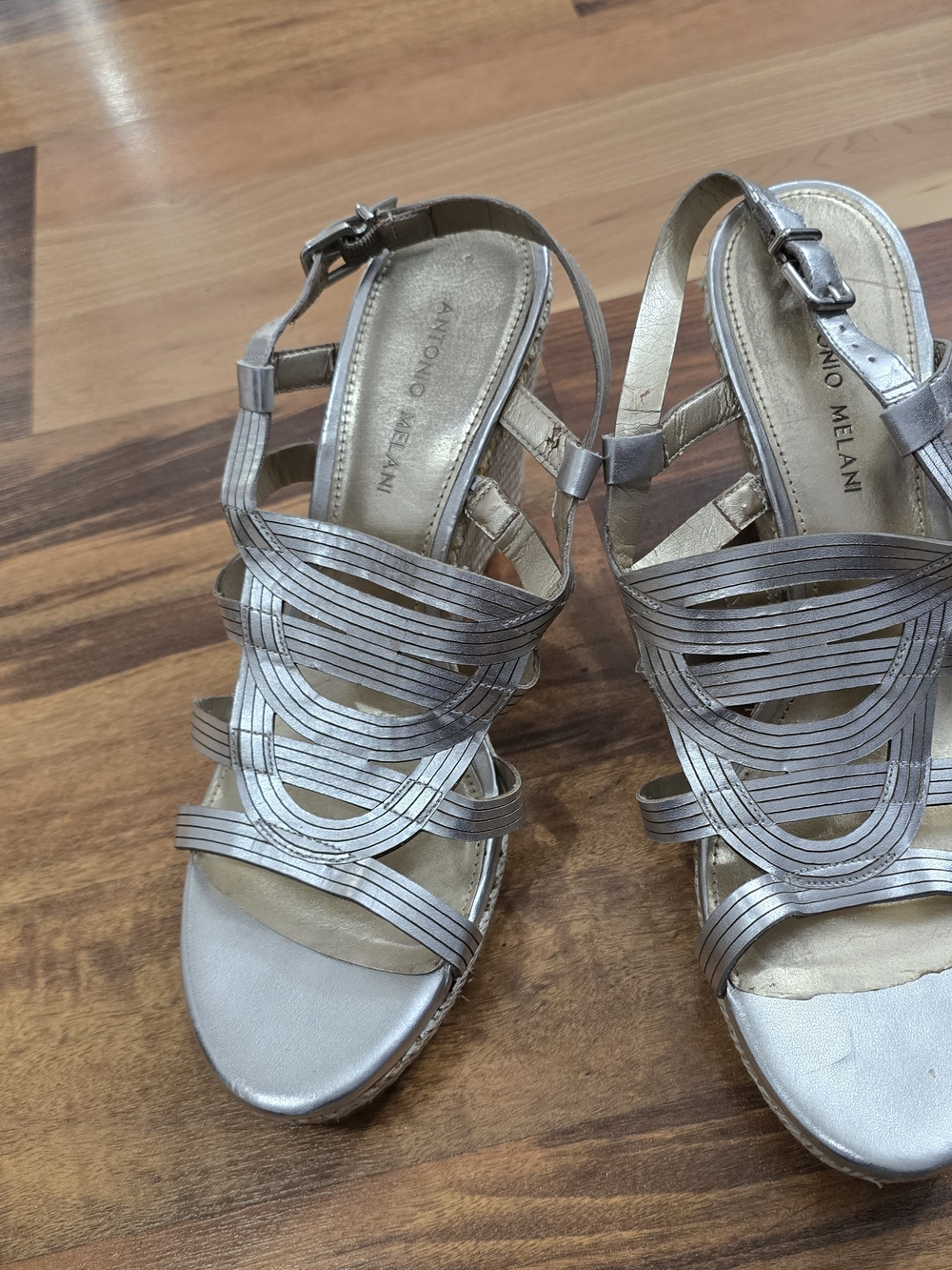 Silver Strappy Women’s Sandals